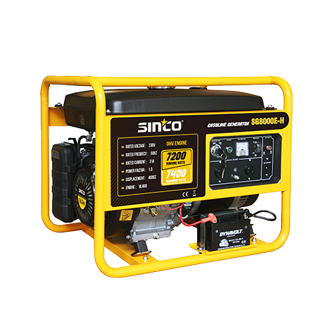 8kw OHV 4 tiempos, refrigerado por aire, silencioso, generador de gasolina/gasolina de un solo cilindro