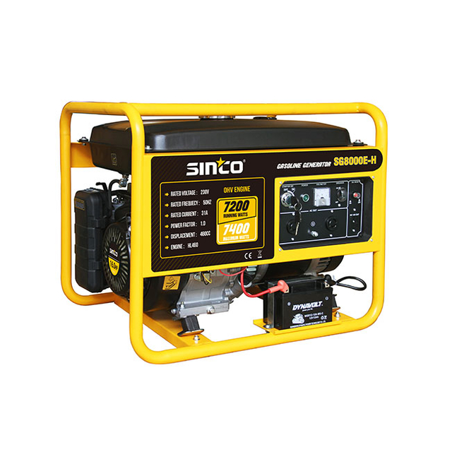 Generador de gasolina portátil de bajo ruido de 8000 W